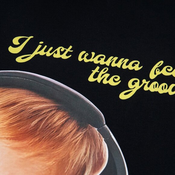 Acme De La Vie Black Short-Sleeved T-Shirt With A Boy Listening To Music Print - Picture 6 of 9